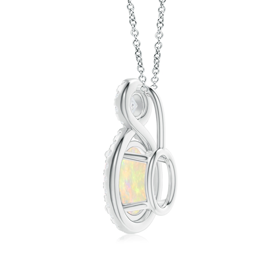 13.97x10.12x3.53mm AAAA GIA Certified Claw-Set Oval Opal Infinity Pendant in White Gold side 199