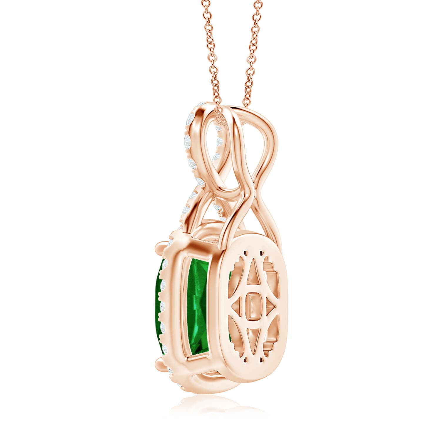 AAAA - Emerald / 1.48 CT / 14 KT Rose Gold