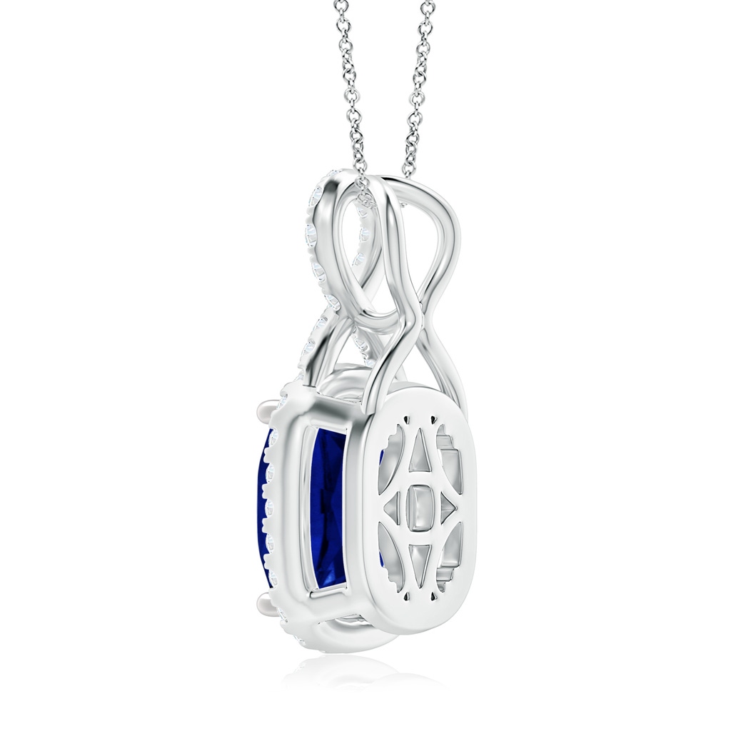 8x6mm Lab-Grown Rectangular Cushion Sapphire Infinity Pendant in White Gold - side_1