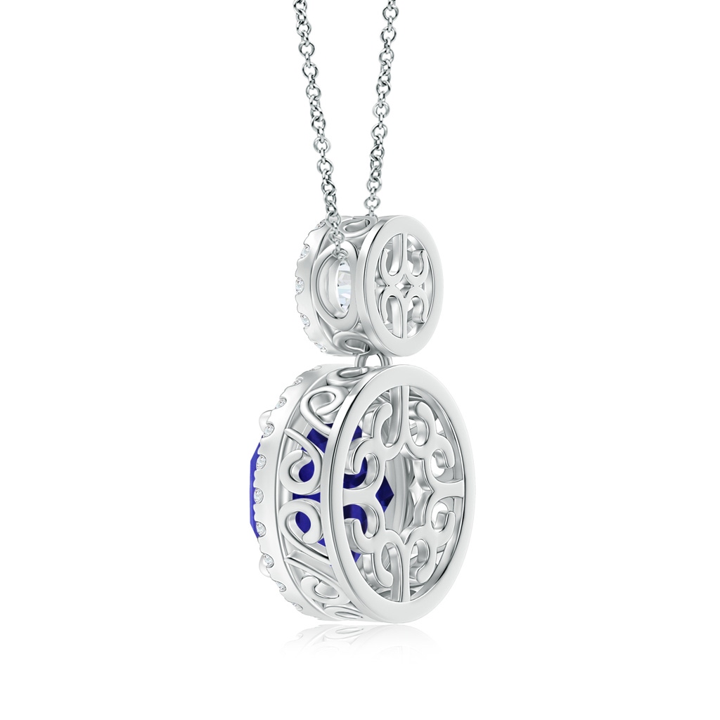 9.96x9.84x6.58mm AAAA GIA Certified Two-Tier Tanzanite Halo Pendant in P950 Platinum - side 199