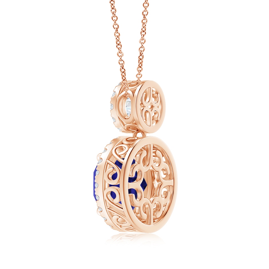 9.96x9.84x6.58mm AAAA GIA Certified Two-Tier Tanzanite Halo Pendant in Rose Gold side 199