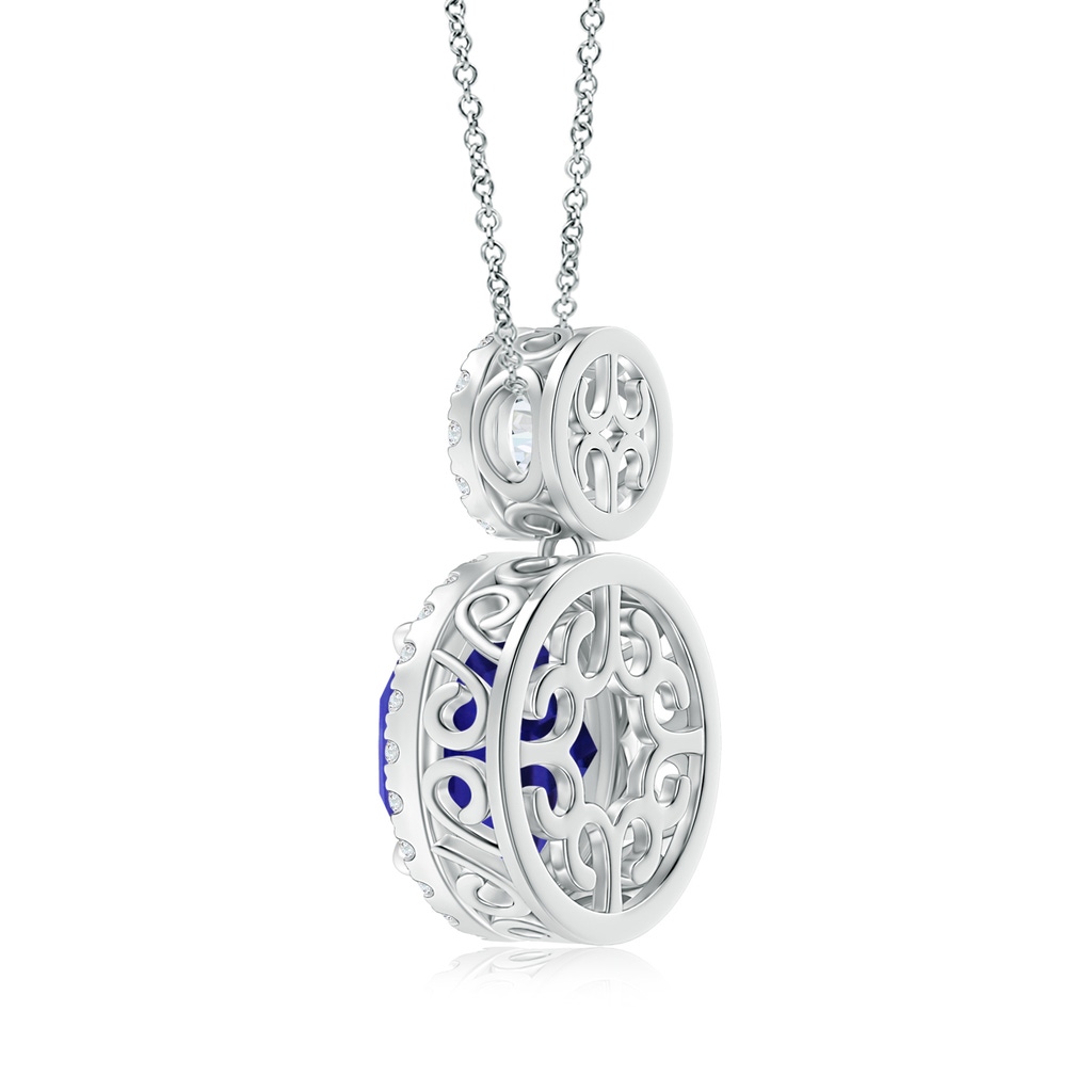 9.96x9.84x6.58mm AAAA GIA Certified Two-Tier Tanzanite Halo Pendant in White Gold Side 199