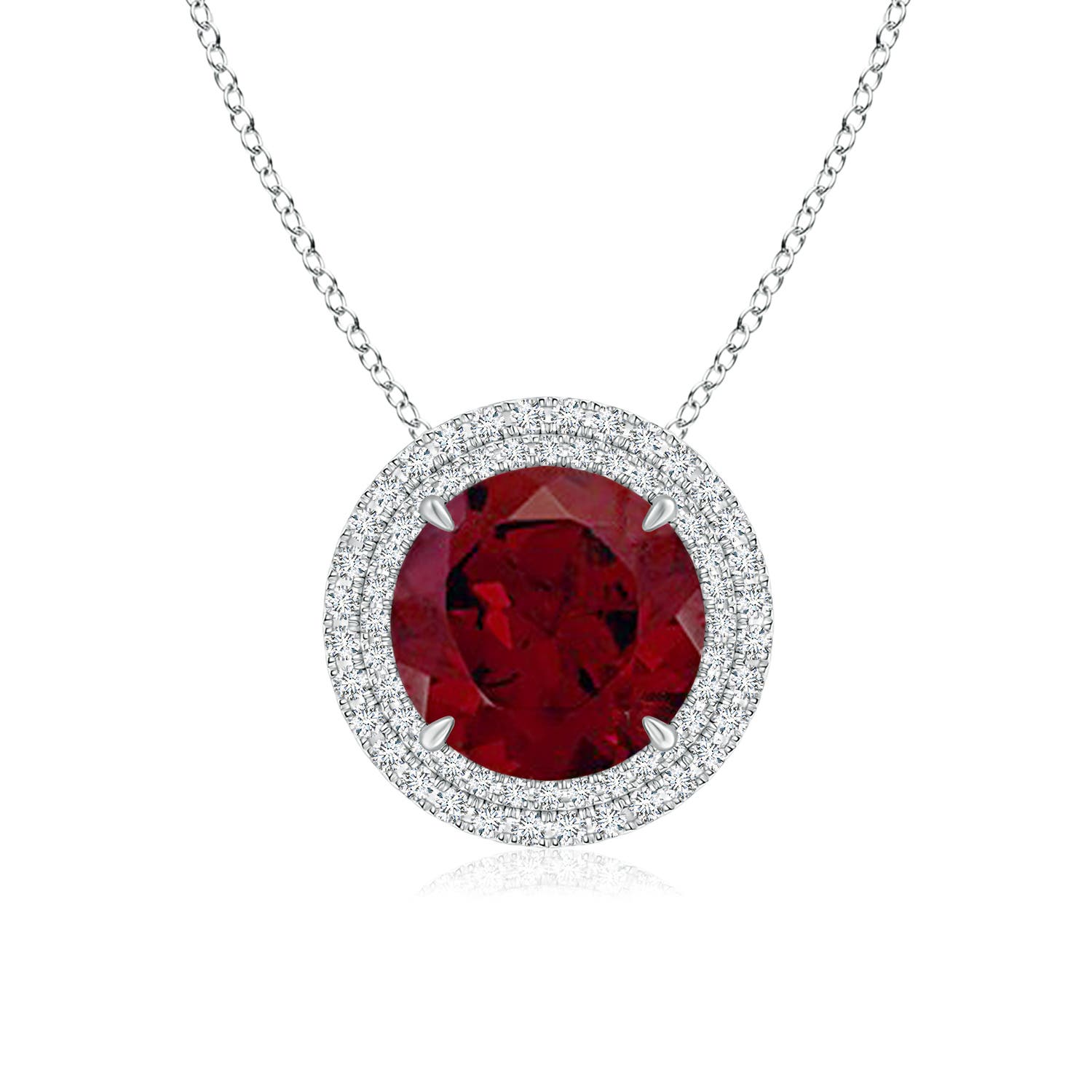 AA - Garnet / 4.92 CT / 14 KT White Gold