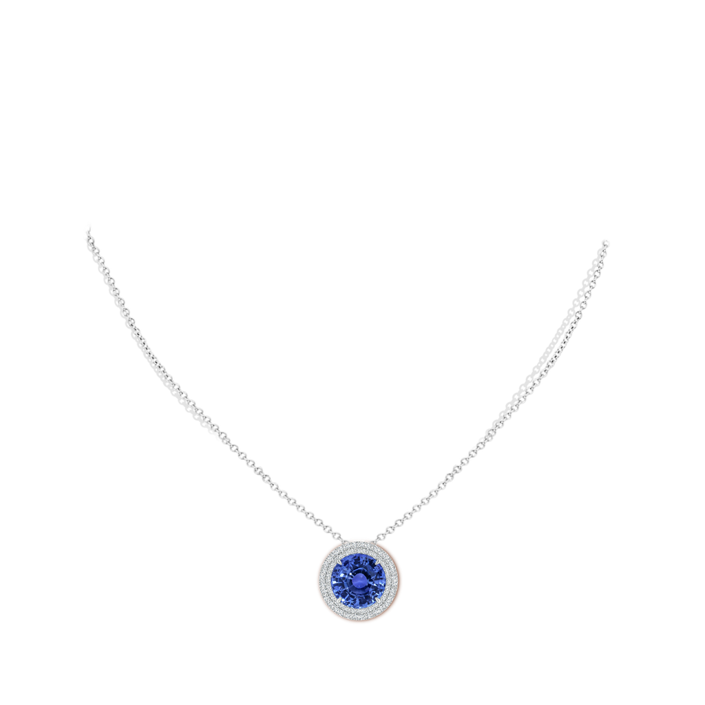 10.61-10.80x7.38mm AA GIA Certified Blue sapphire Double Halo Pendant in P950 Platinum pen