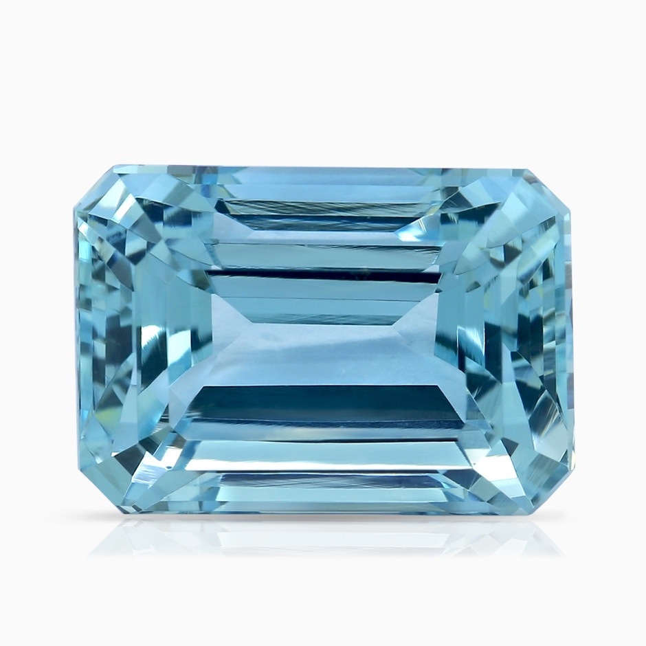 14.00x9.91x8.46mm AAAA GIA Certified Emerald cut Aquamarine Pendant with Floral Bale in 18K White Gold side 599