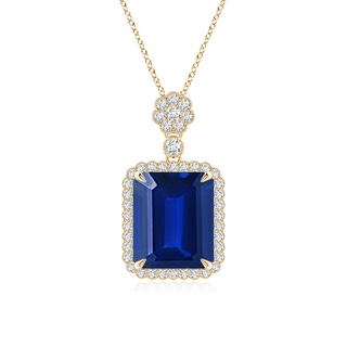 Emerald Cut Lab-Grown Lab Grown Blue Sapphire