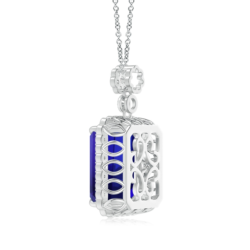 13.42x10.94x9.78mm AAAA GIA Certified Octagonal Tanzanite Pendant with Floral Bale in White Gold - side 199