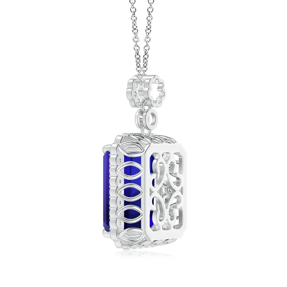 13.42x10.94x9.78mm AAAA GIA Certified Octagonal Tanzanite Pendant with Floral Bale in White Gold Side 199