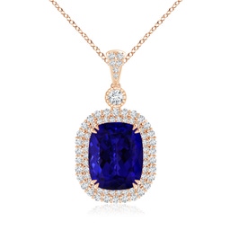Cushion Tanzanite Halo Necklaces & Pendants