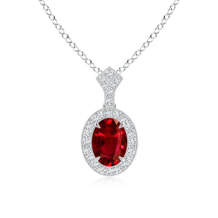 AAAA - Ruby / 1.44 CT / 14 KT White Gold