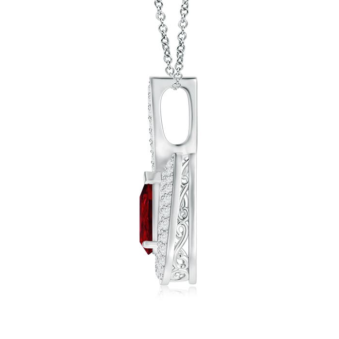 AAAA - Ruby / 1.38 CT / 14 KT White Gold