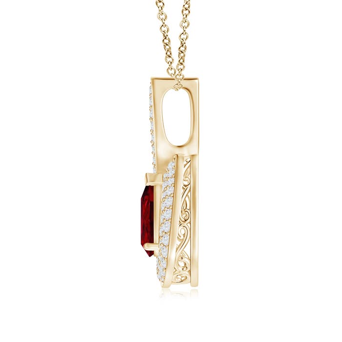 AAAA - Ruby / 1.38 CT / 14 KT Yellow Gold