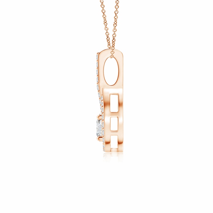 4mm HSI2 Floating Diamond Drop Pendant with Accents in Rose Gold Product Image