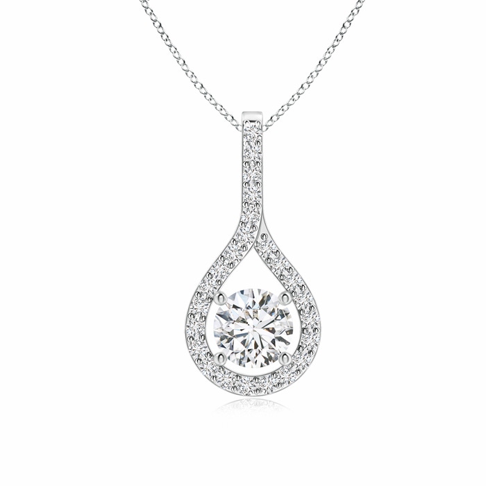 5mm HSI2 Floating Diamond Drop Pendant with Accents in White Gold 