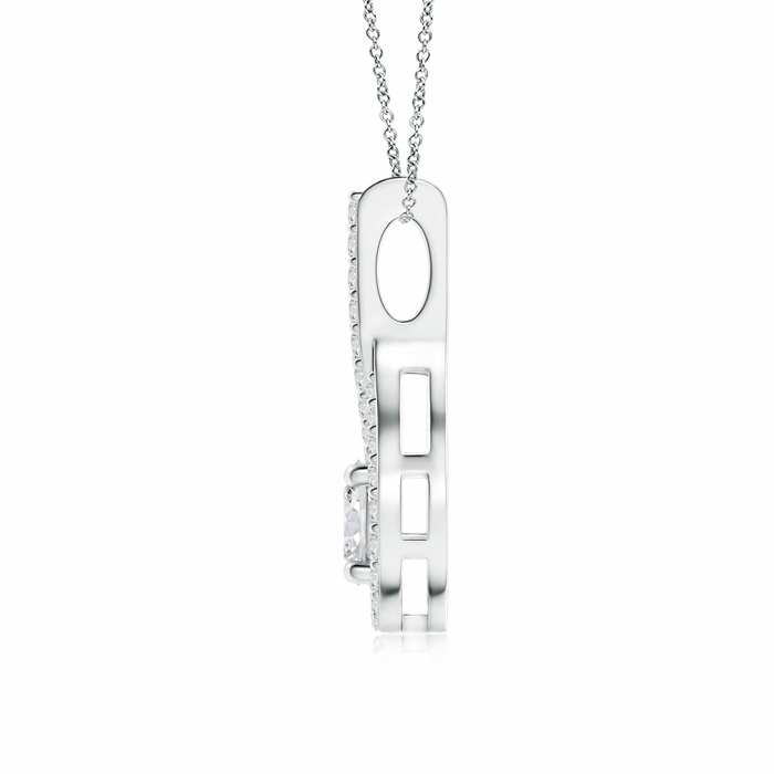 5mm HSI2 Floating Diamond Drop Pendant with Accents in White Gold Product Image