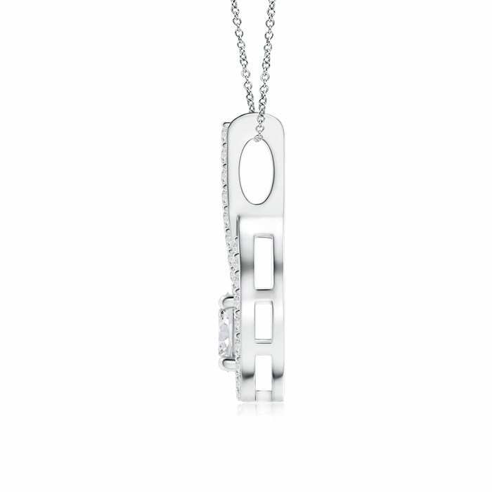 5mm HSI2 Floating Diamond Drop Pendant with Accents in White Gold product image