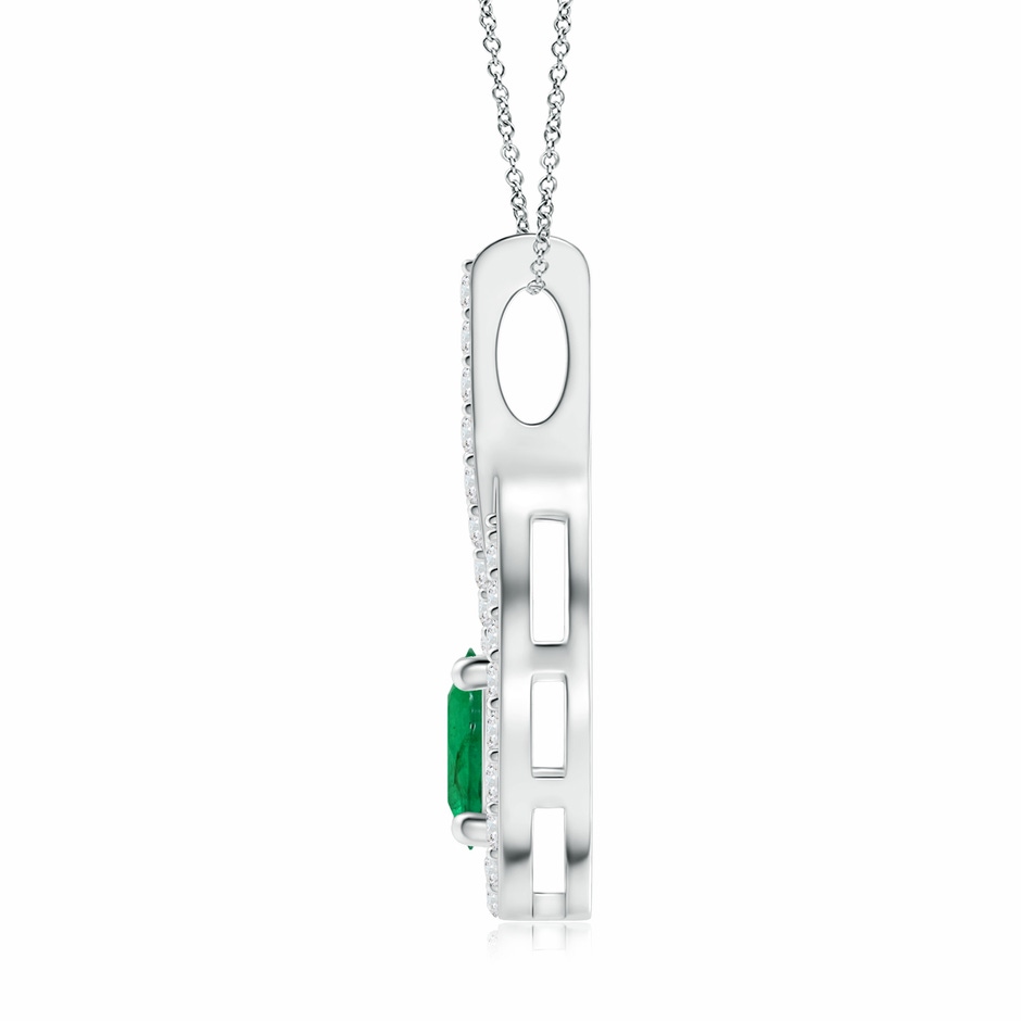 8.15x8.08x5.28mm AAA Floating GIA Certified Emerald Drop Pendant with Diamonds in P950 Platinum side 199