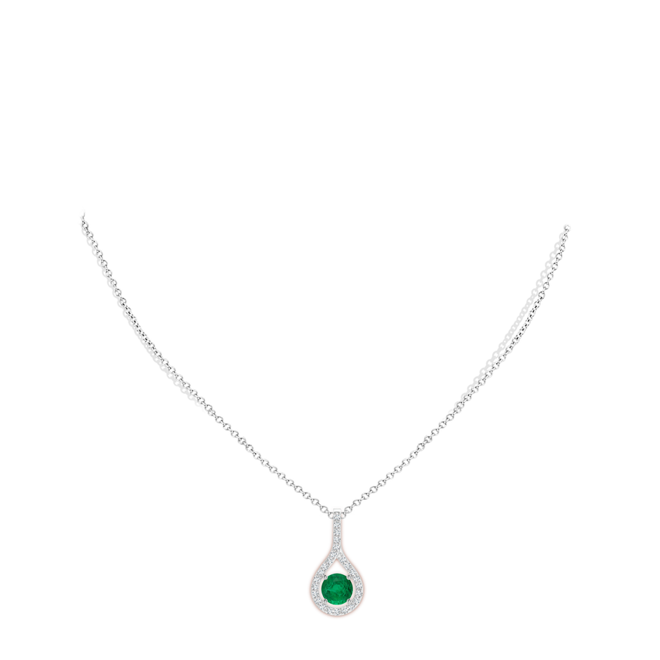 8.15x8.08x5.28mm AAA Floating GIA Certified Emerald Drop Pendant with Diamonds in P950 Platinum pen
