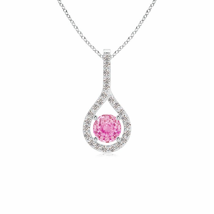 A - Pink Sapphire / 0.45 CT / 14 KT White Gold