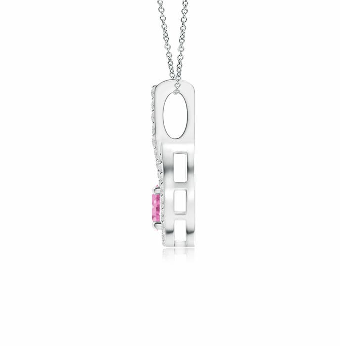 A - Pink Sapphire / 0.45 CT / 14 KT White Gold