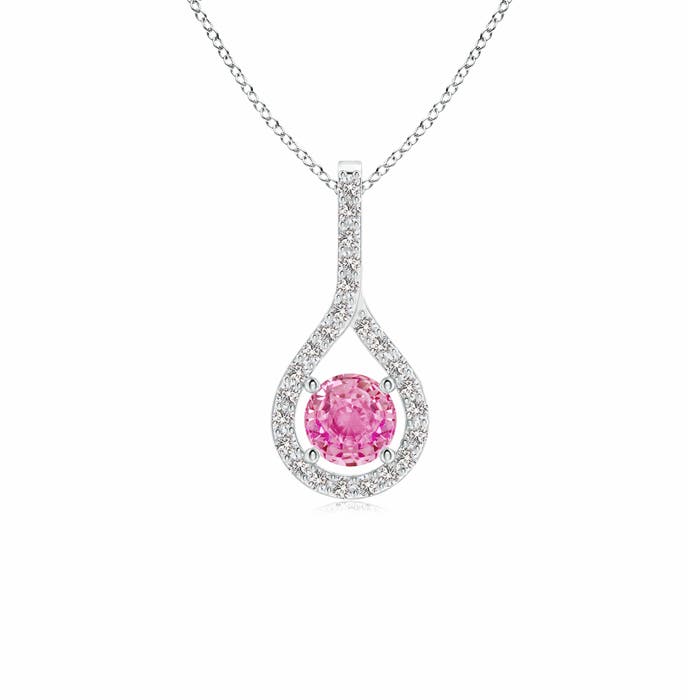 AA - Pink Sapphire / 0.45 CT / 14 KT White Gold