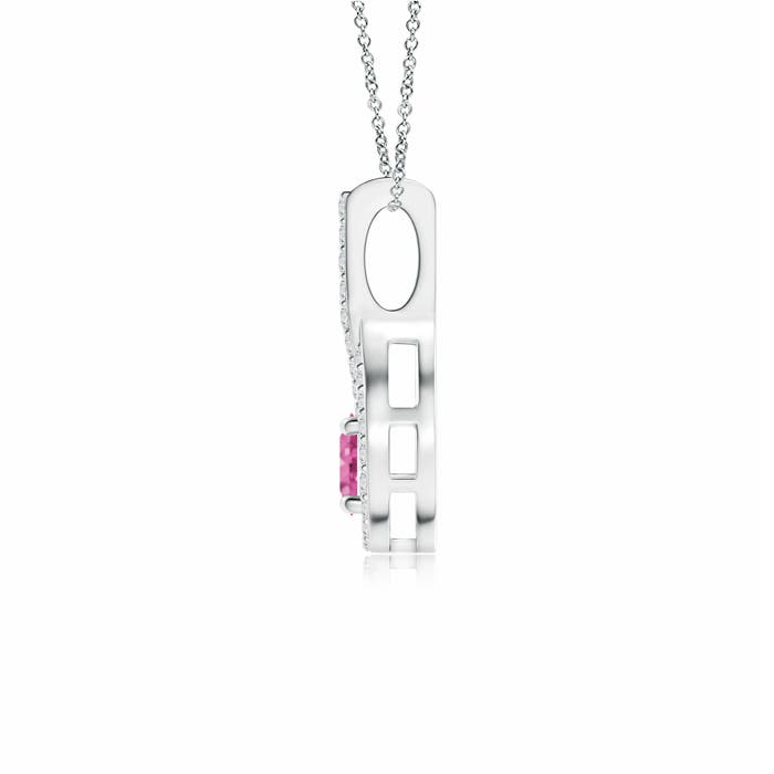 AAA - Pink Sapphire / 0.45 CT / 14 KT White Gold