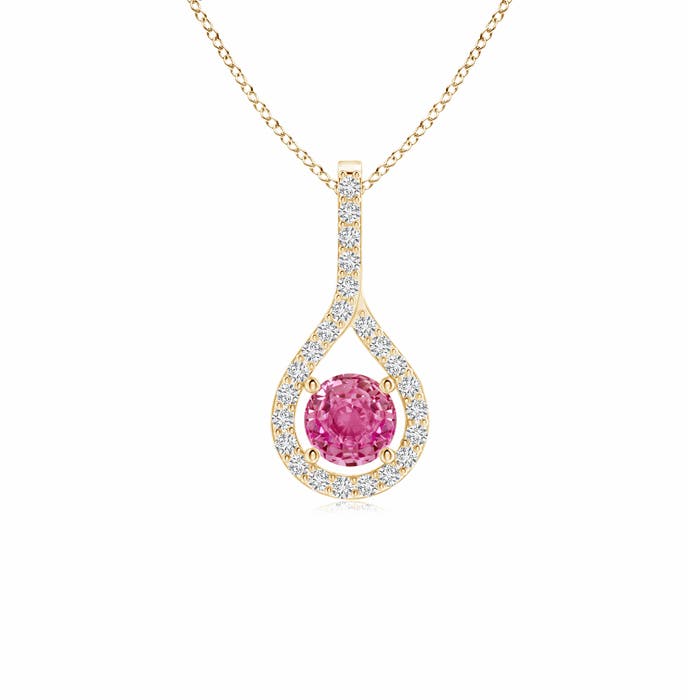 AAA - Pink Sapphire / 0.45 CT / 14 KT Yellow Gold