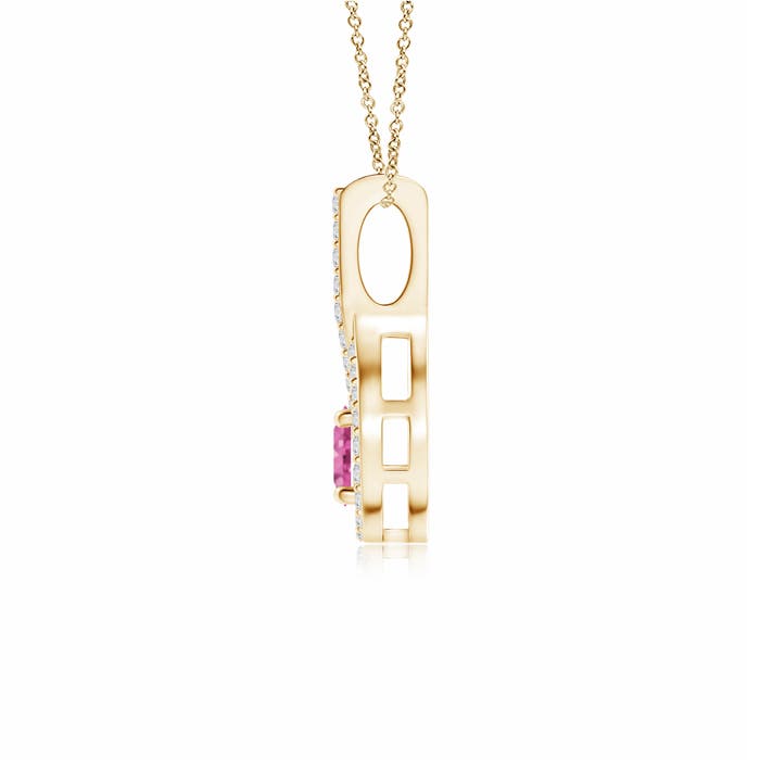 AAA - Pink Sapphire / 0.45 CT / 14 KT Yellow Gold