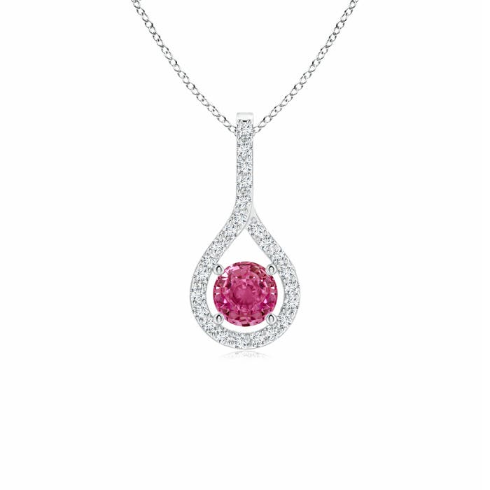 AAAA - Pink Sapphire / 0.45 CT / 14 KT White Gold