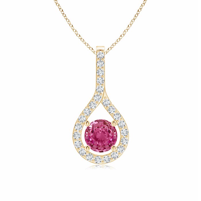 AAAA - Pink Sapphire / 0.79 CT / 14 KT Yellow Gold