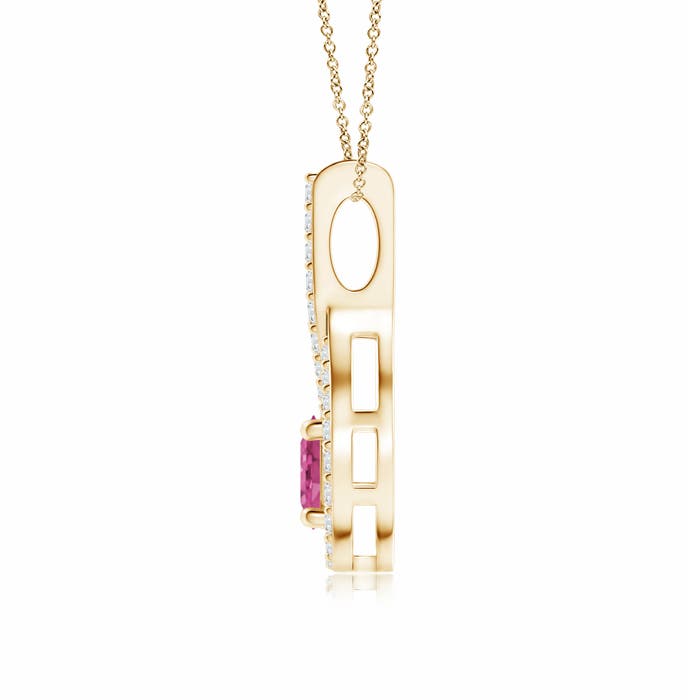 AAAA - Pink Sapphire / 0.79 CT / 14 KT Yellow Gold