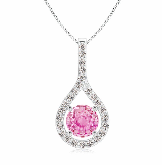 A - Pink Sapphire / 1.25 CT / 14 KT White Gold