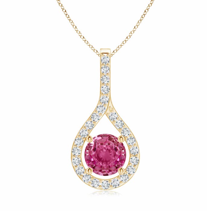 AAAA - Pink Sapphire / 1.25 CT / 14 KT Yellow Gold