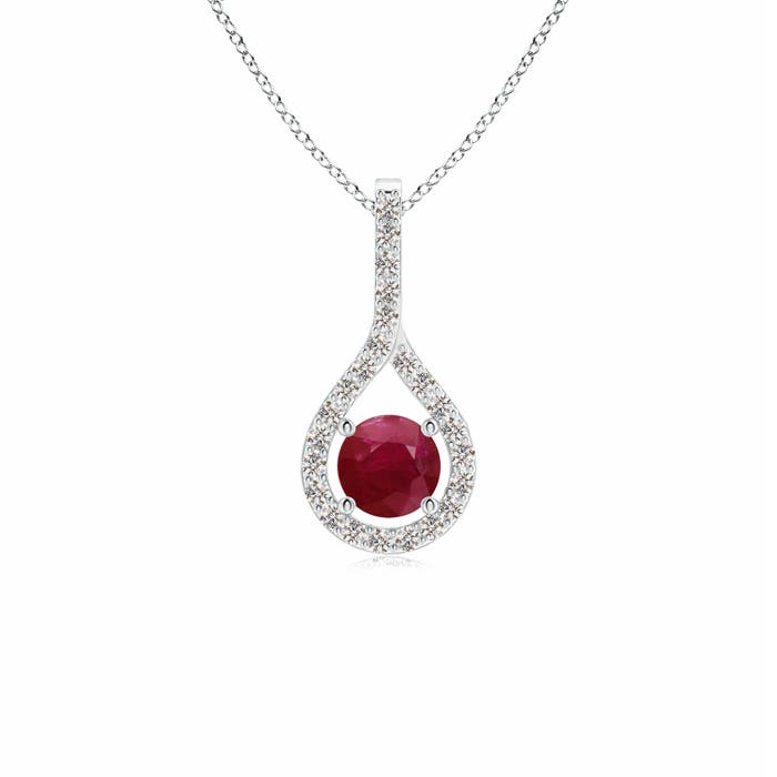 A - Ruby / 0.46 CT / 14 KT White Gold