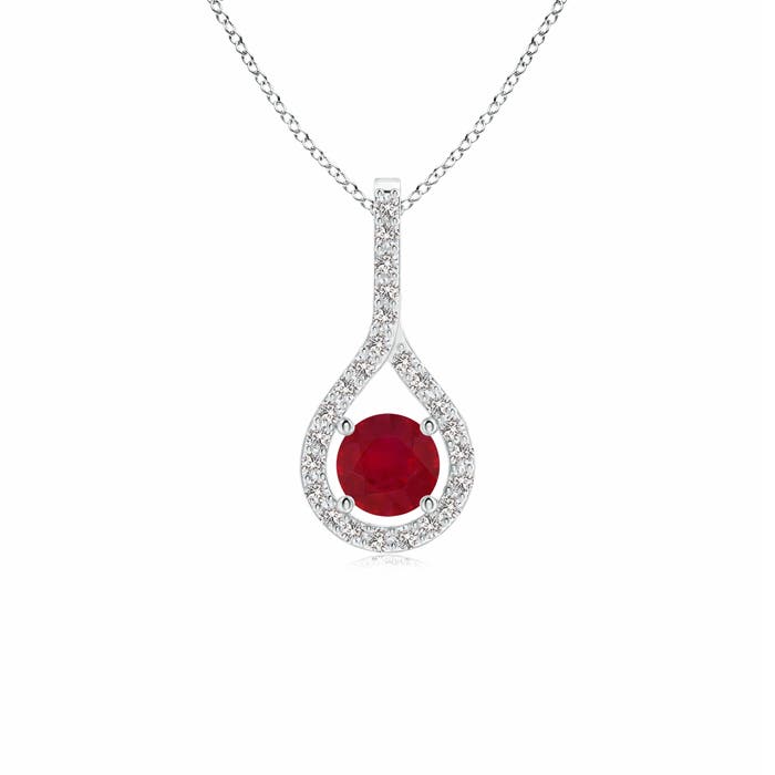 AA - Ruby / 0.46 CT / 14 KT White Gold