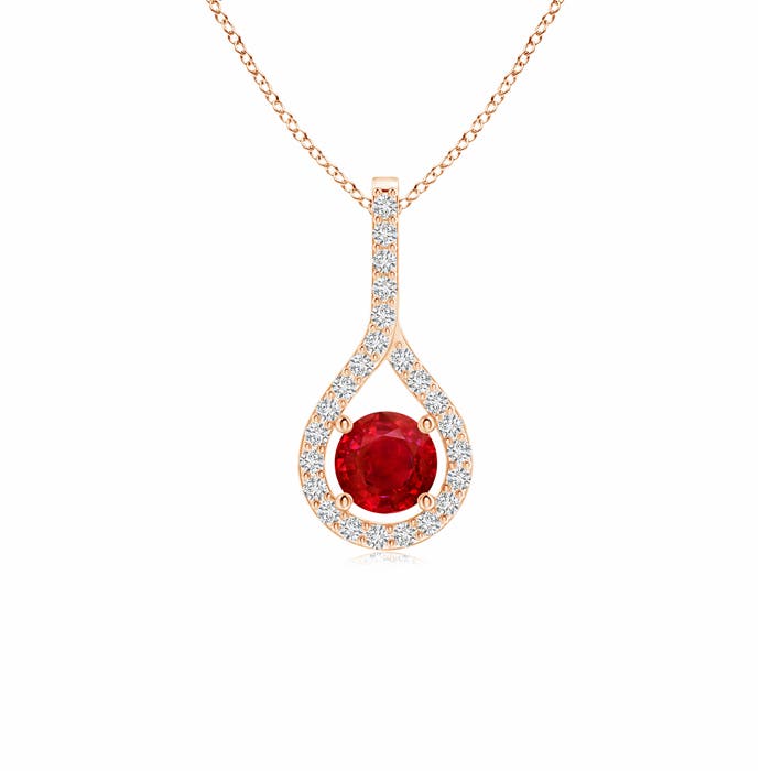 AAA - Ruby / 0.46 CT / 14 KT Rose Gold