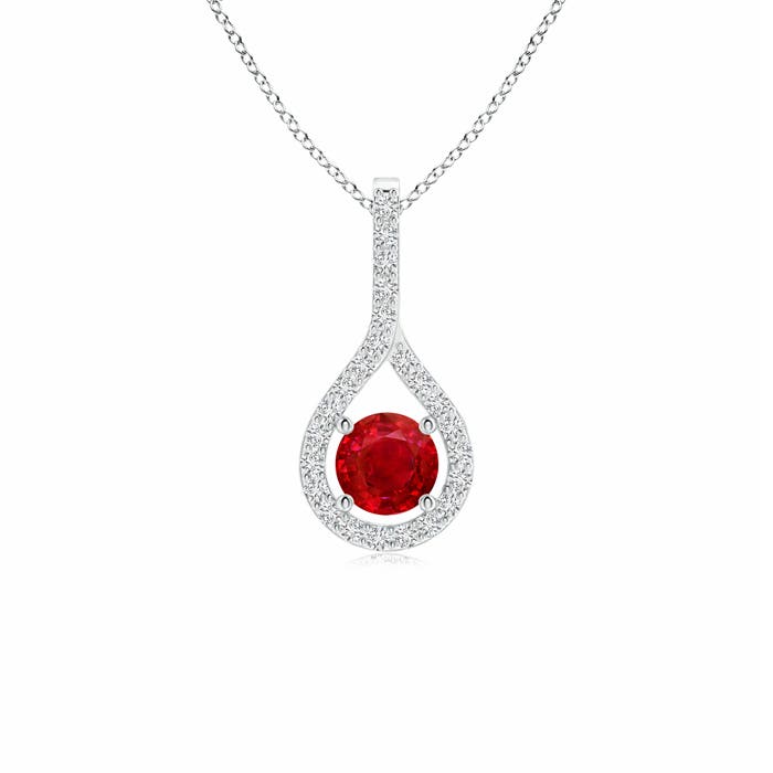 AAA - Ruby / 0.46 CT / 14 KT White Gold