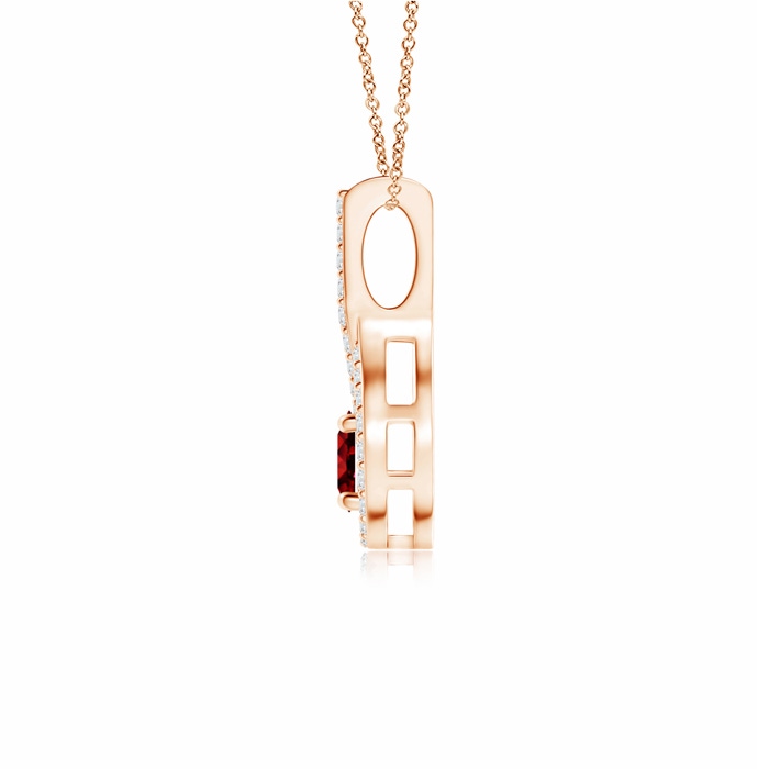 4mm Lab-Grown Floating Ruby Drop Pendant with Diamond Accents in Rose Gold product image