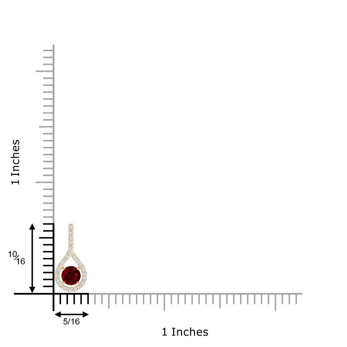 4mm Lab-Grown Floating Ruby Drop Pendant with Diamond Accents in Yellow Gold product image