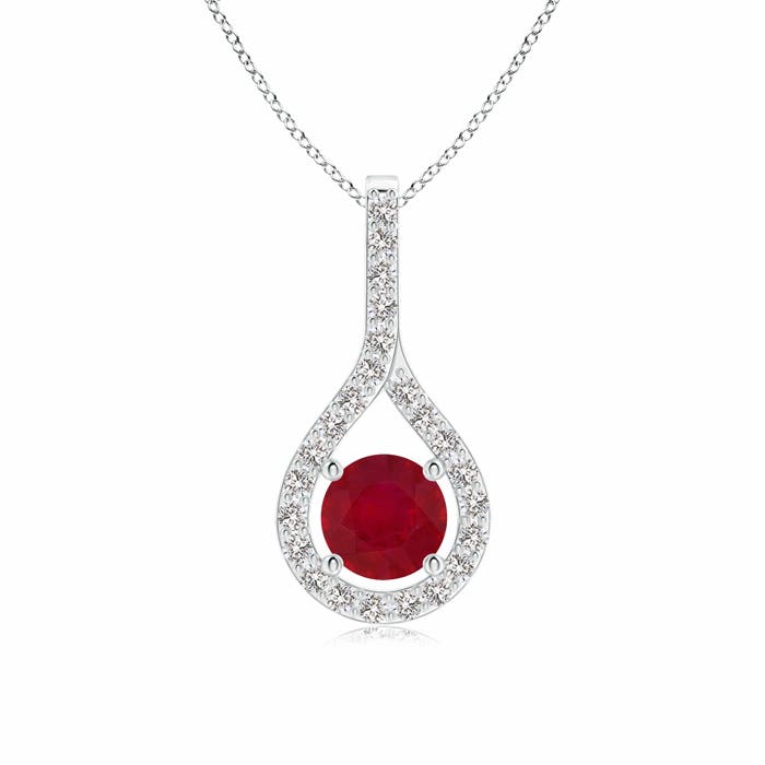 AA - Ruby / 0.79 CT / 14 KT White Gold