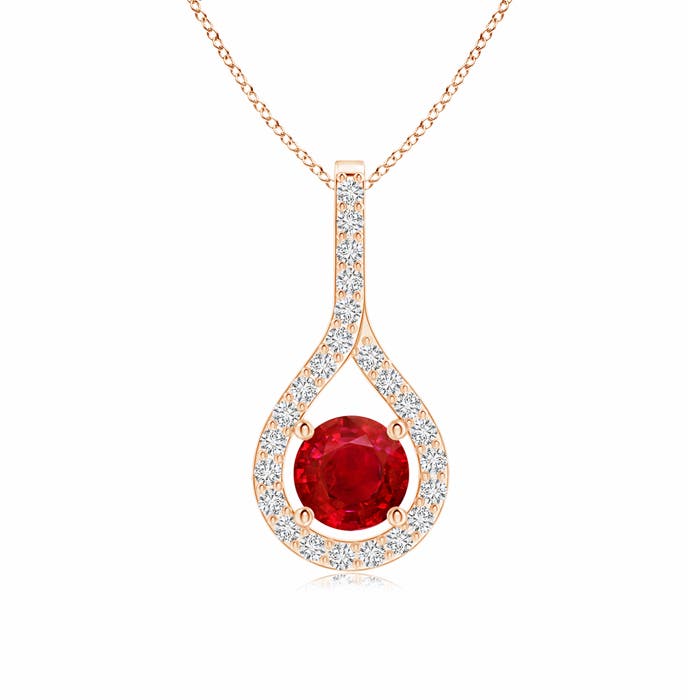 AAA - Ruby / 0.79 CT / 14 KT Rose Gold