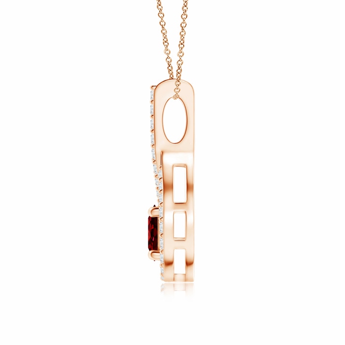 5mm Lab-Grown Floating Ruby Drop Pendant with Diamond Accents in Rose Gold product image