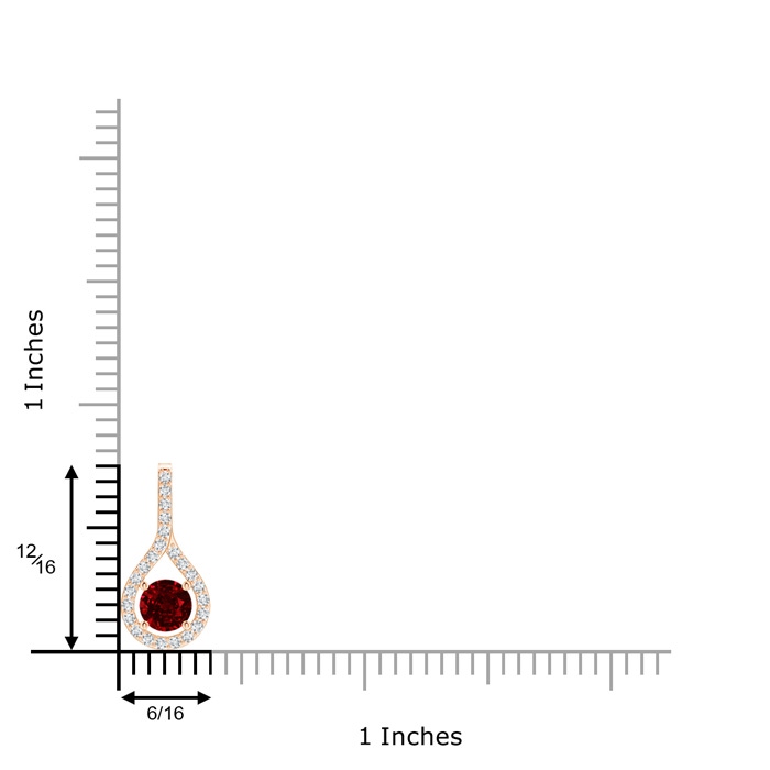 5mm Lab-Grown Floating Ruby Drop Pendant with Diamond Accents in Rose Gold product image