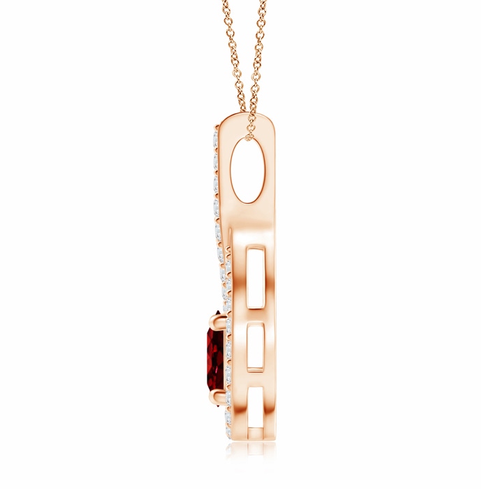 6mm Lab-Grown Floating Ruby Drop Pendant with Diamond Accents in Rose Gold product image