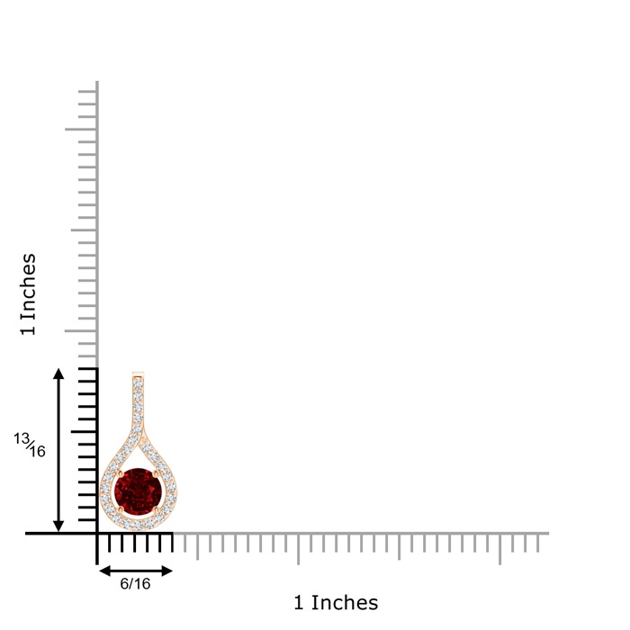 6mm Lab-Grown Floating Ruby Drop Pendant with Diamond Accents in Rose Gold product image