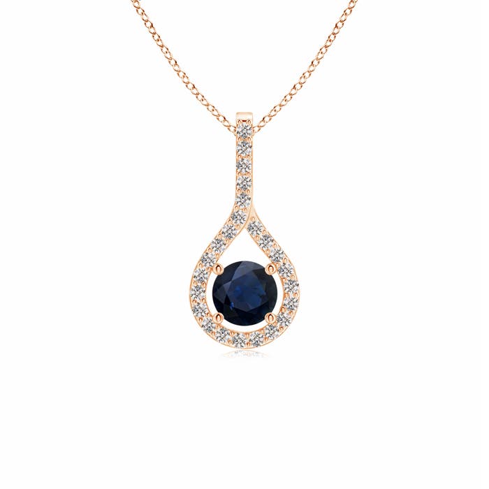 A - Blue Sapphire / 0.45 CT / 14 KT Rose Gold