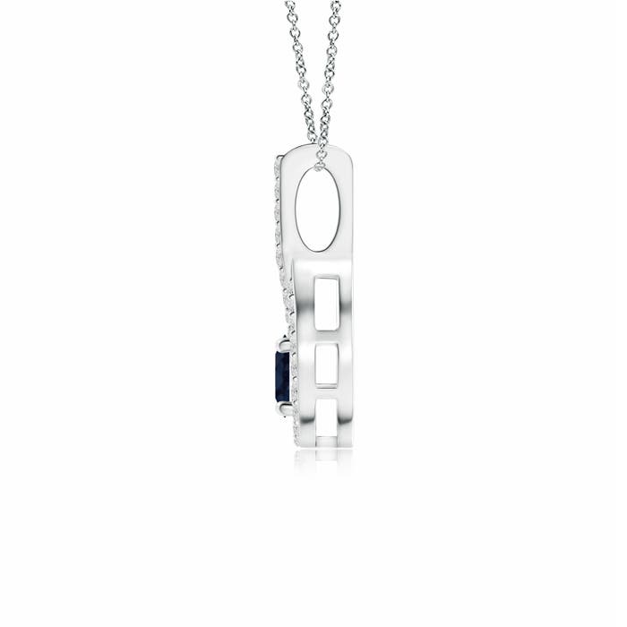 A - Blue Sapphire / 0.45 CT / 14 KT White Gold