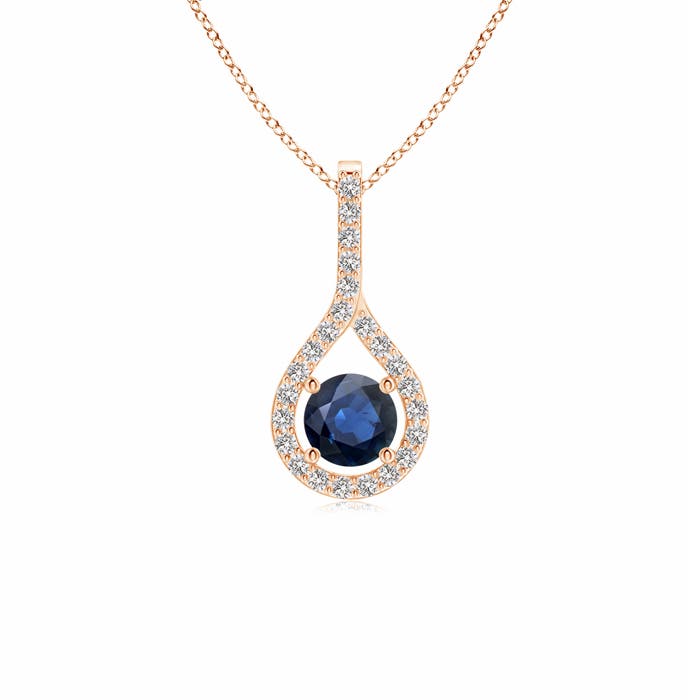 AA - Blue Sapphire / 0.45 CT / 14 KT Rose Gold