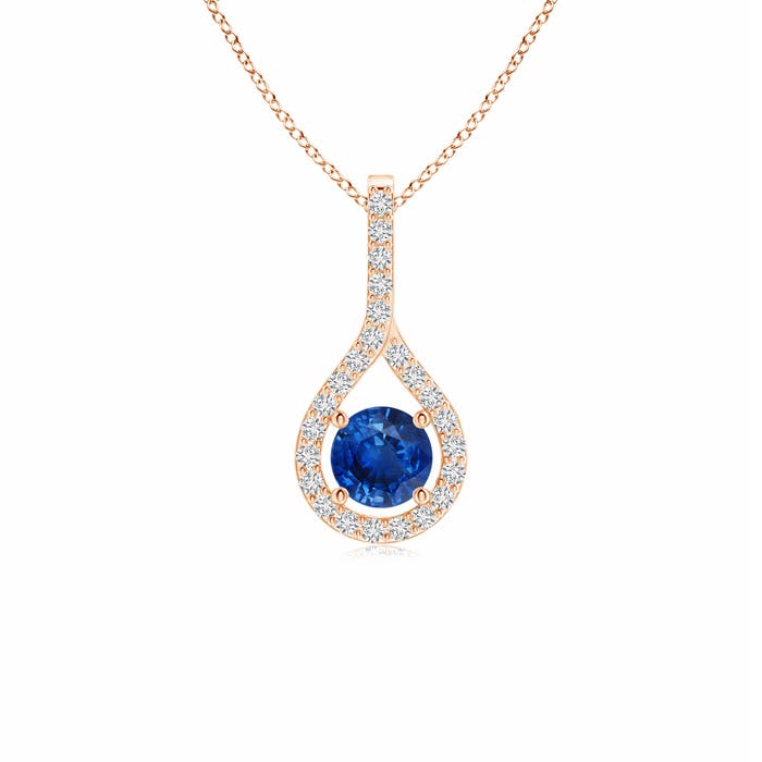 AAA - Blue Sapphire / 0.45 CT / 14 KT Rose Gold