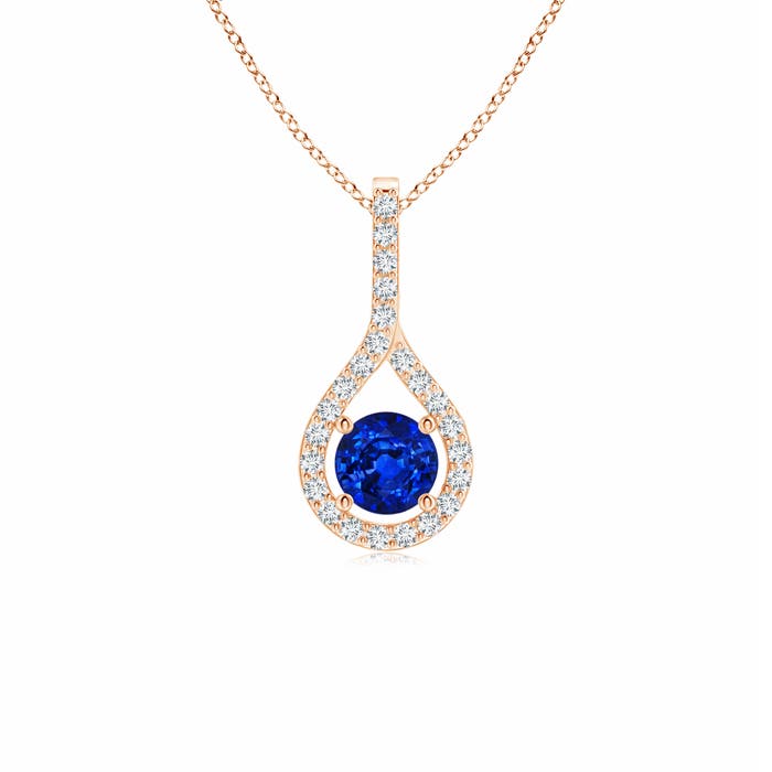 AAAA - Blue Sapphire / 0.45 CT / 14 KT Rose Gold